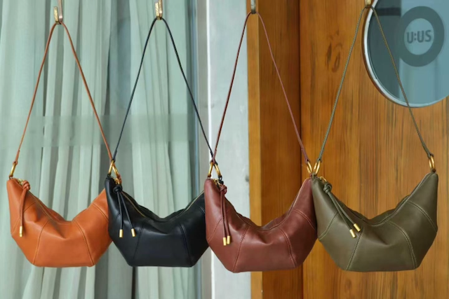 Leather & Stitch Detail Shoulder/Crossbody Bag