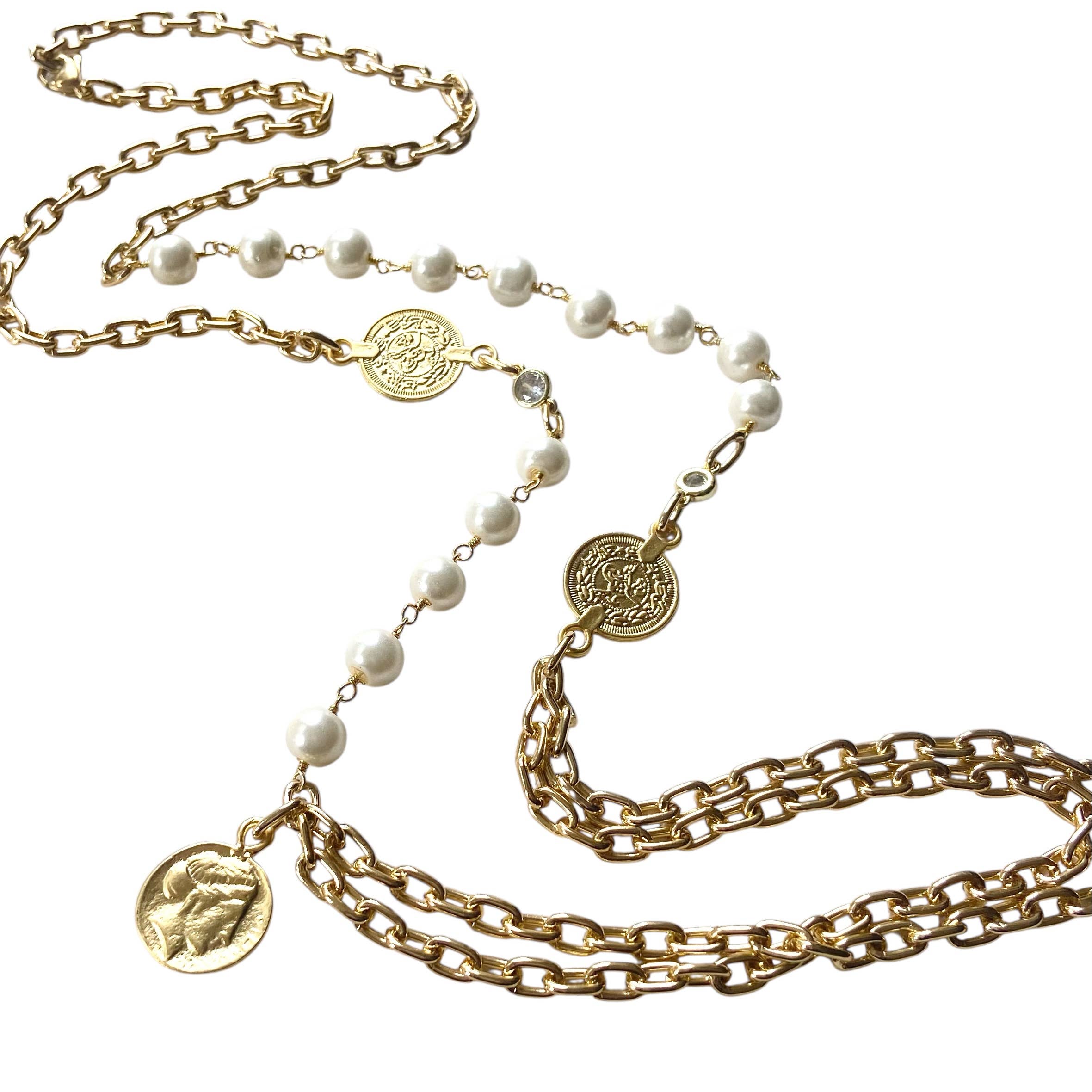 Coin & Pearl Necklace