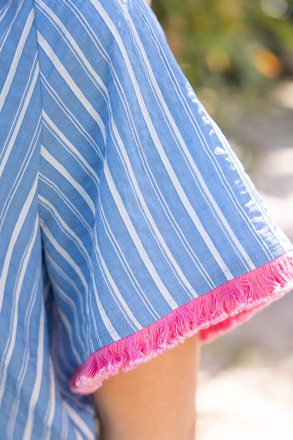 Fringe Detail Stripe Top
