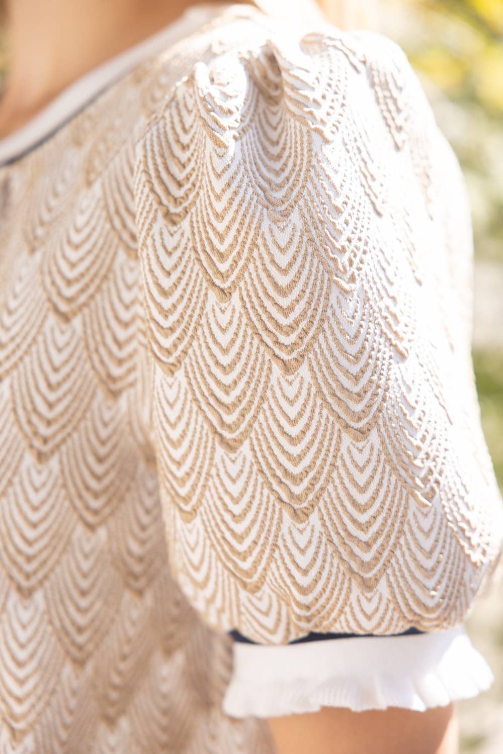 Wavy Pattern Knit Top