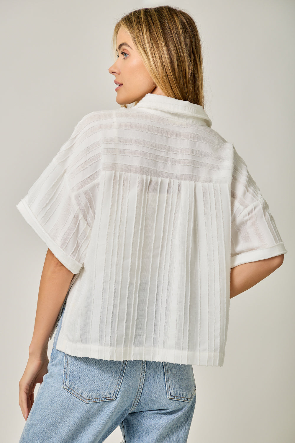 Textured Button Down Top