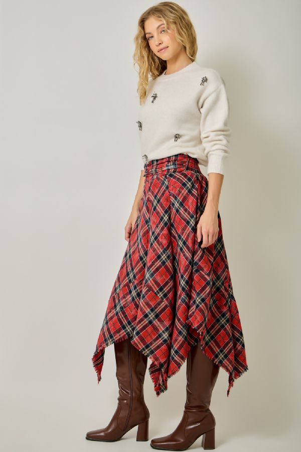 Flannel Midi Skirt