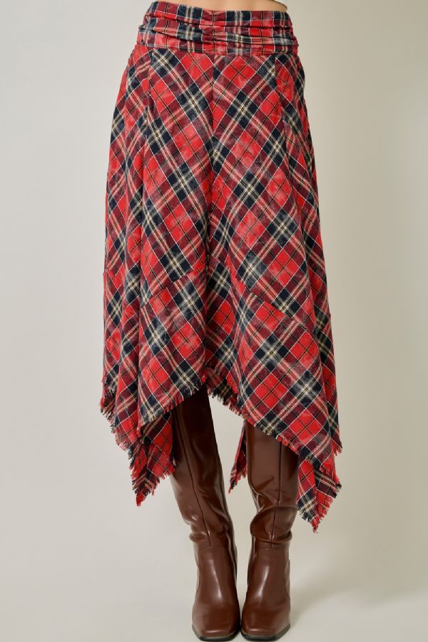 Flannel Midi Skirt