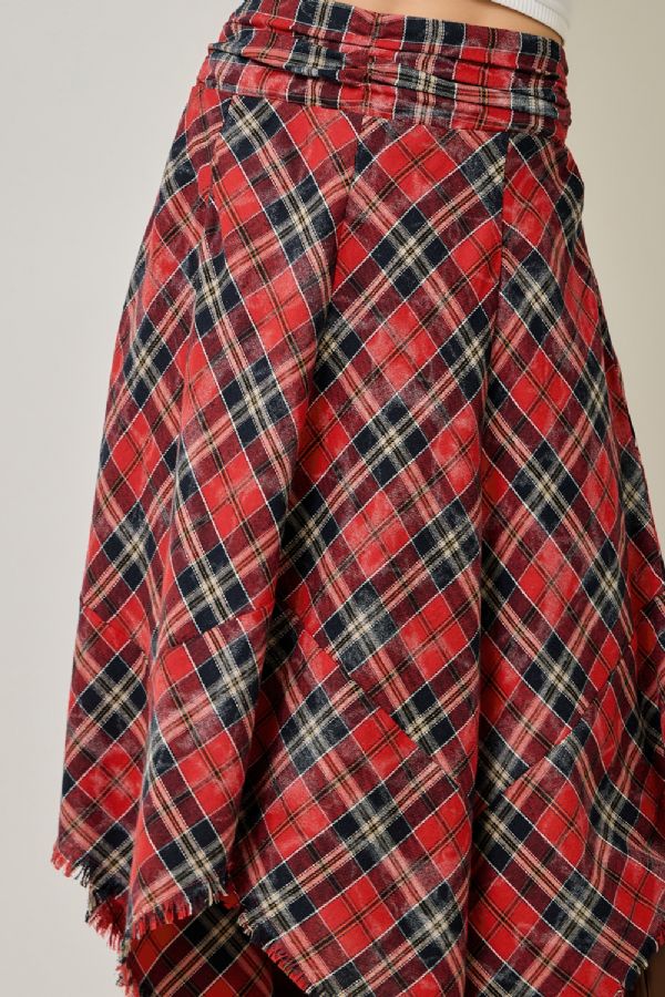 Flannel Midi Skirt