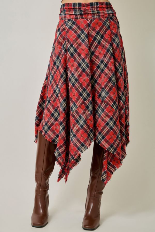 Flannel Midi Skirt