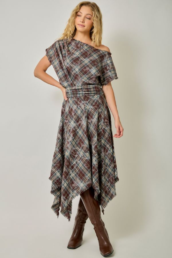 Flannel Midi Skirt