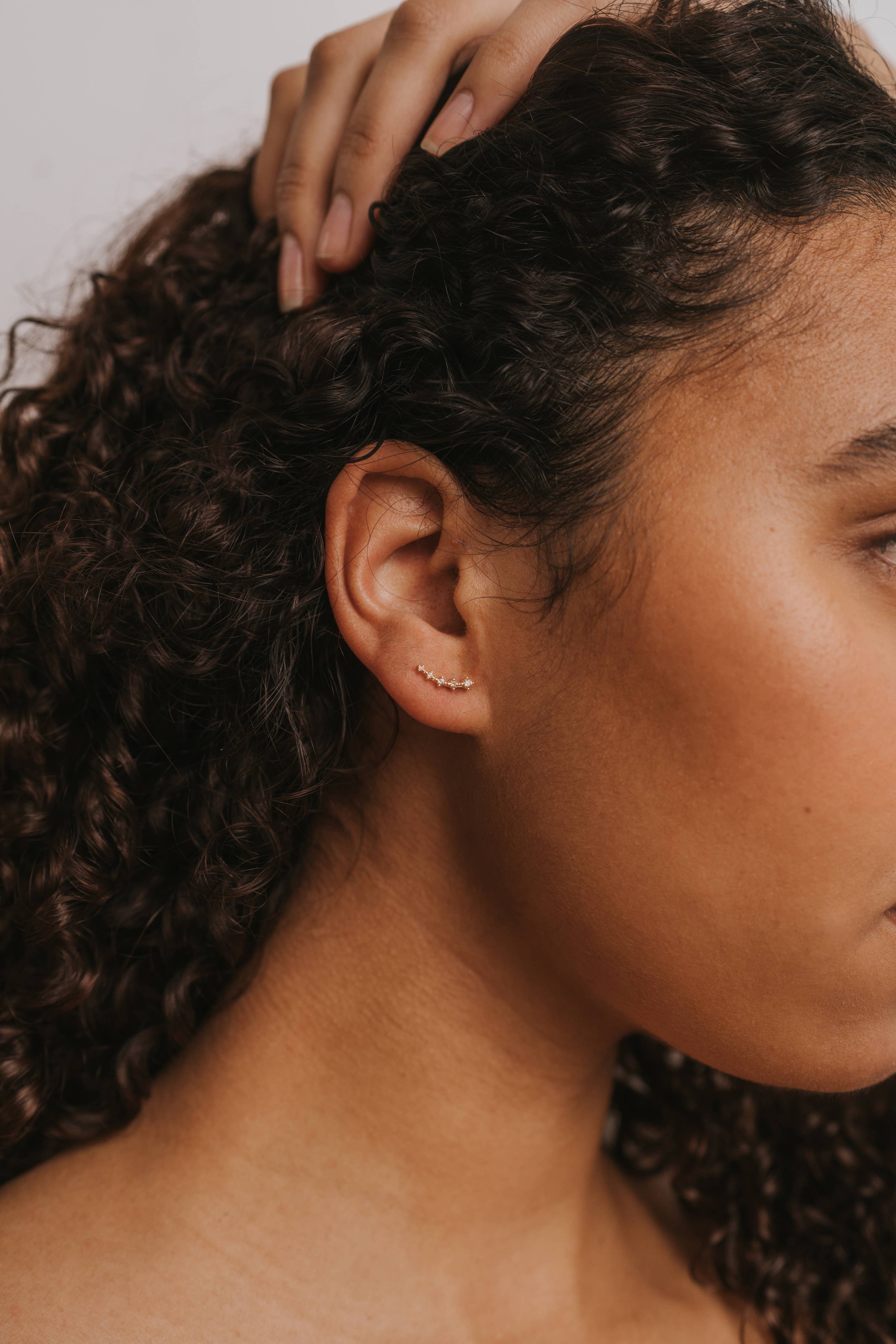 Crawler - Champagne CZ Earrings