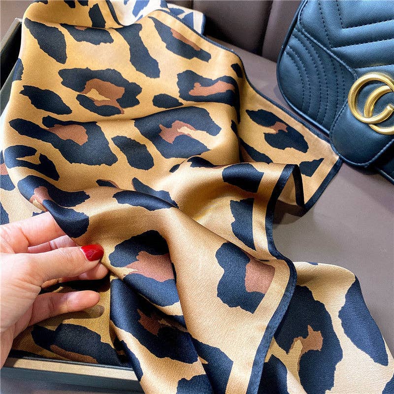 Leopard Printed Silk Scarf