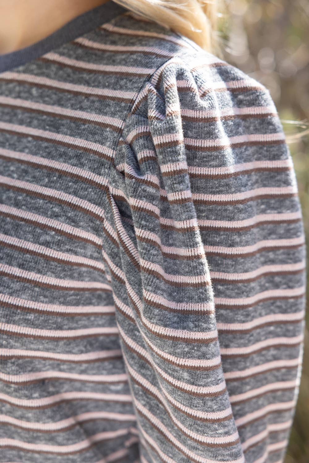Puff Striped Knit Top