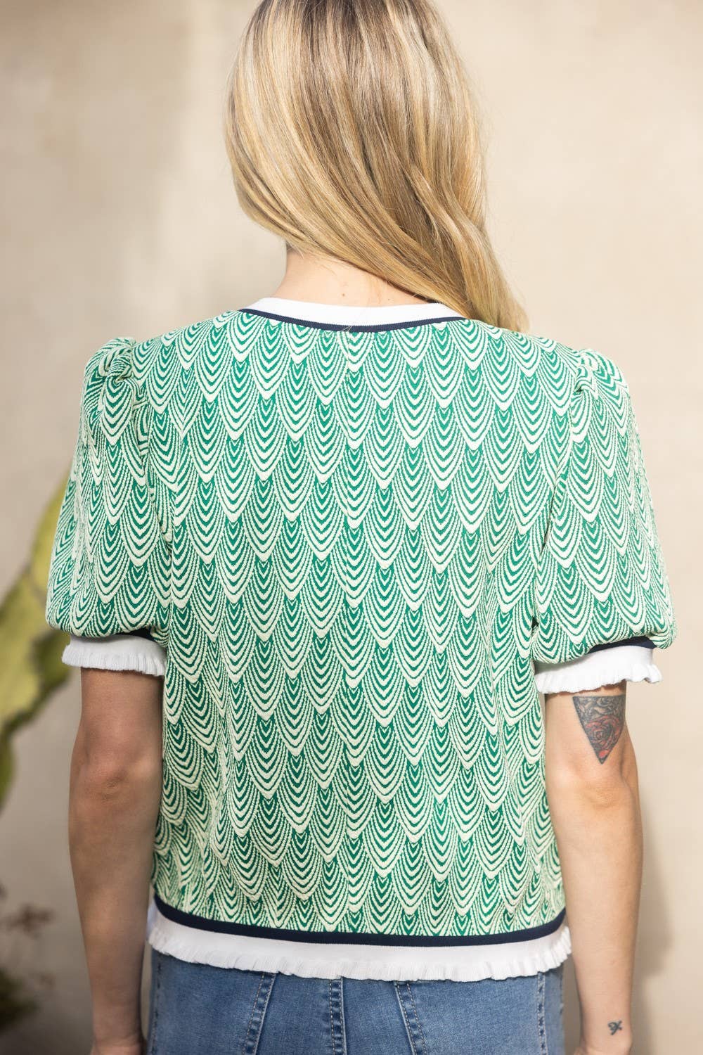 Wavy Pattern Knit Top