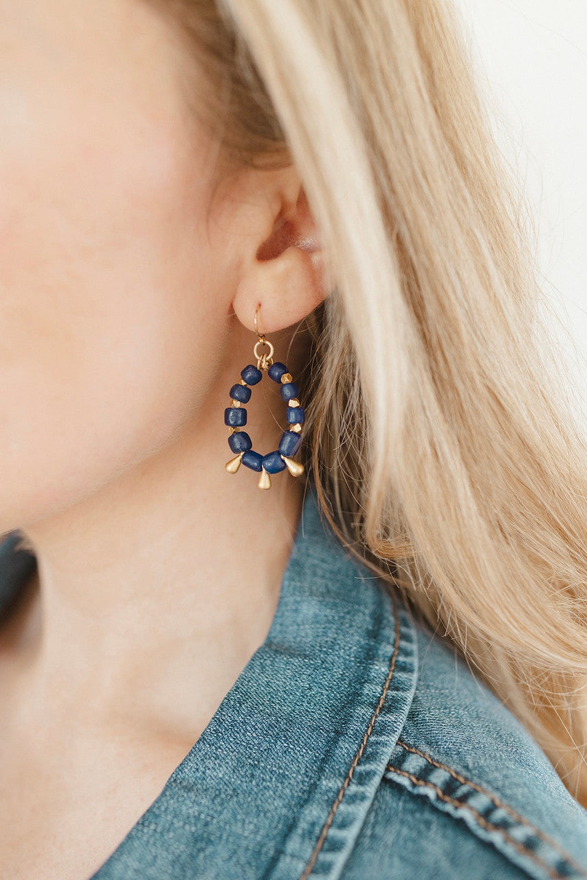 Heather Kahn Mini Shimmy Earrings Cobalt