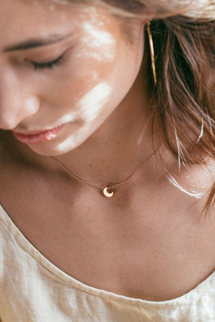 Tiny Crescent Moon Necklace