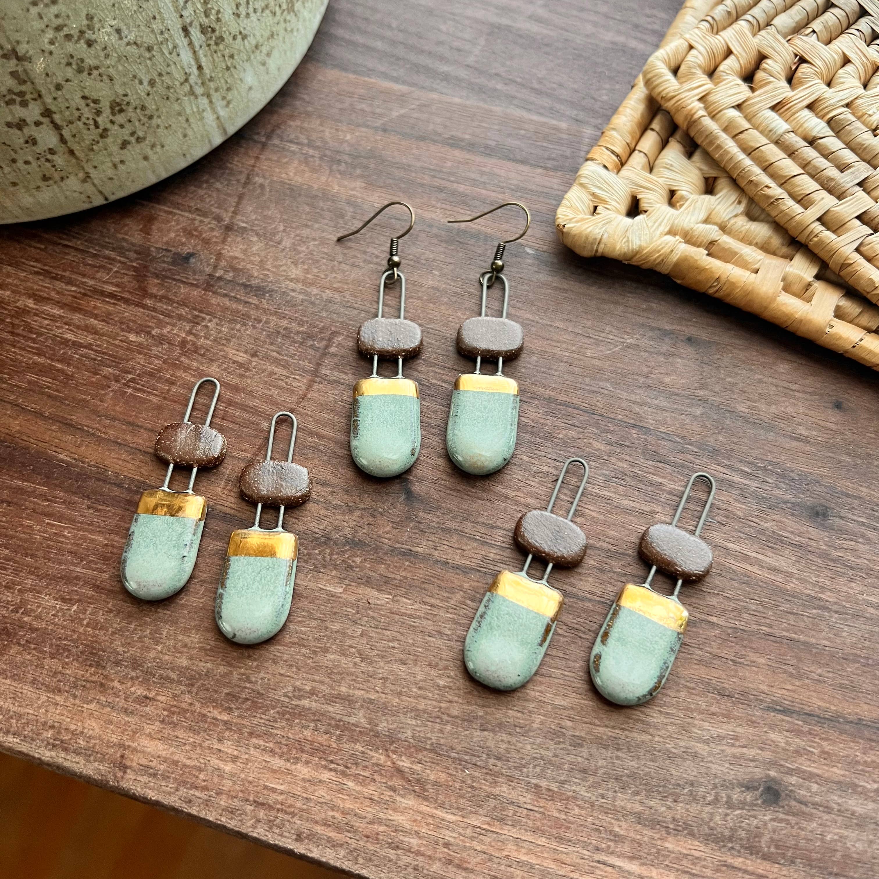 Two Piece Rounded Earrings