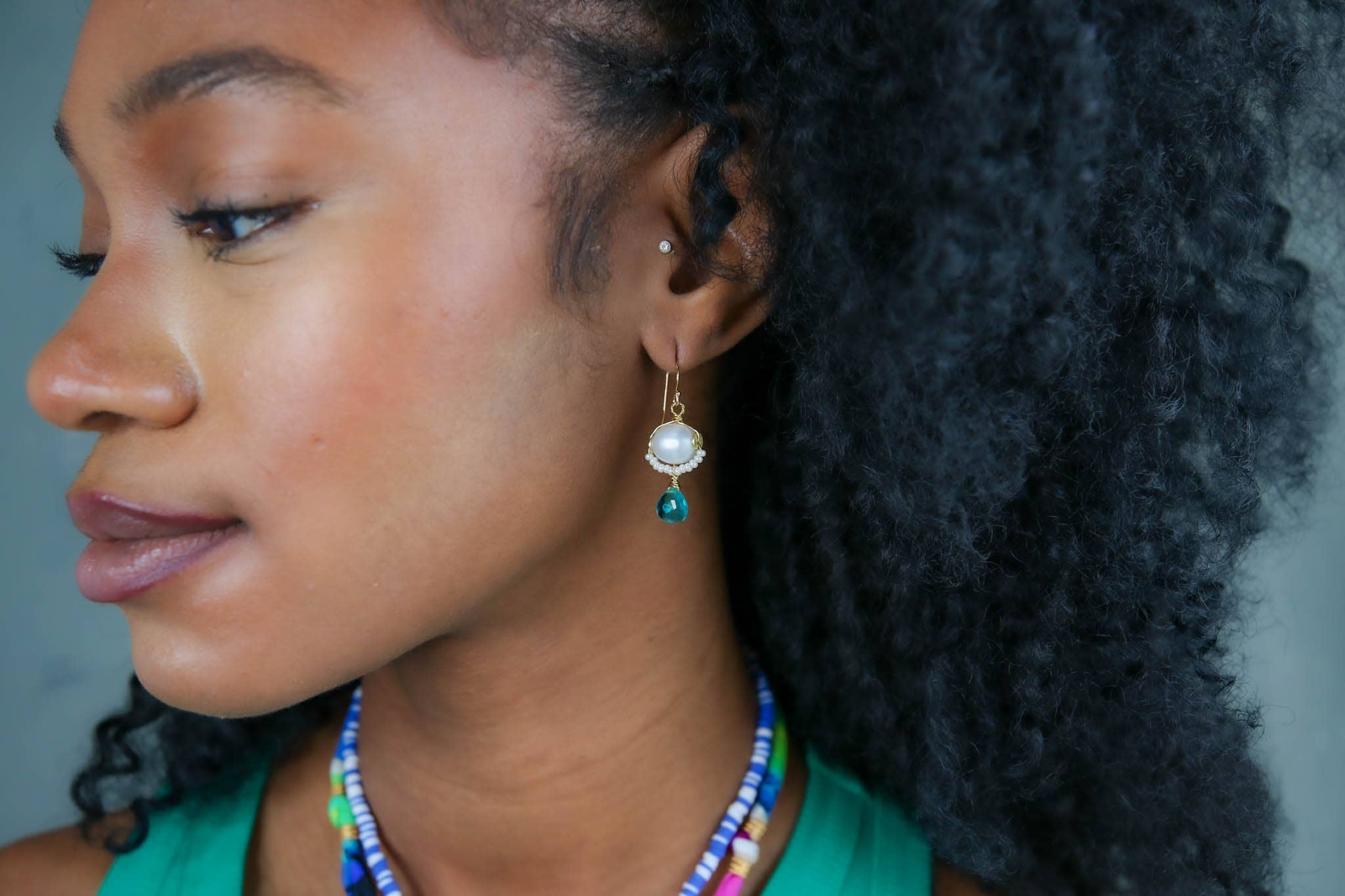 Clara Earrings in Blue Agave