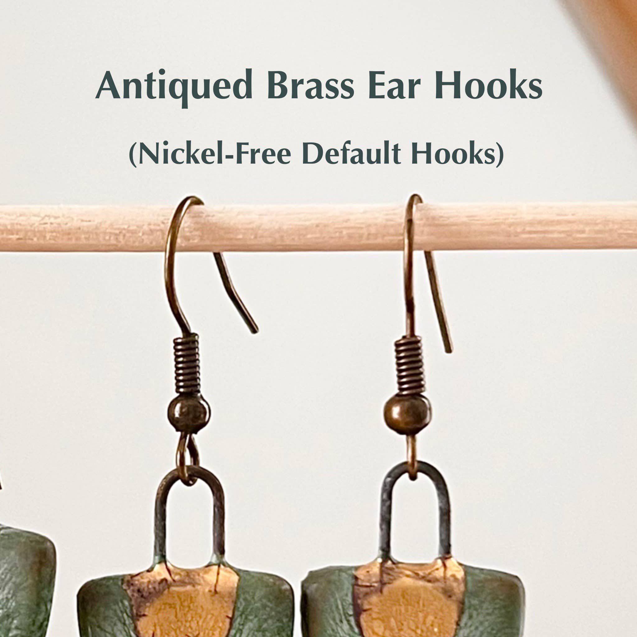 Speckled Olive Striped Earrings