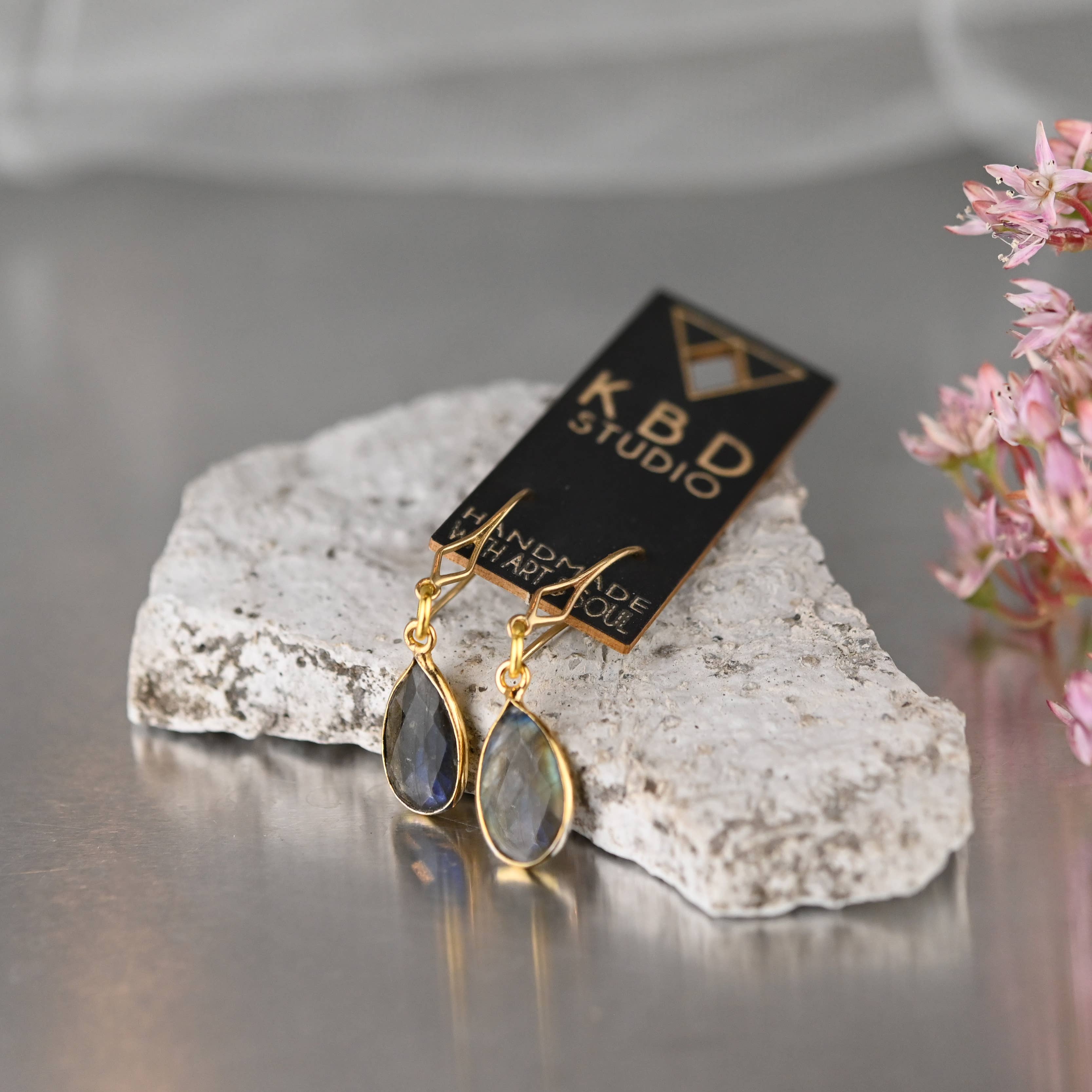 Diamond Hook w/Stone Earrings
