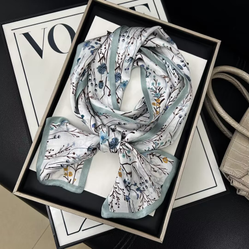Print Silk Skinny Scarf