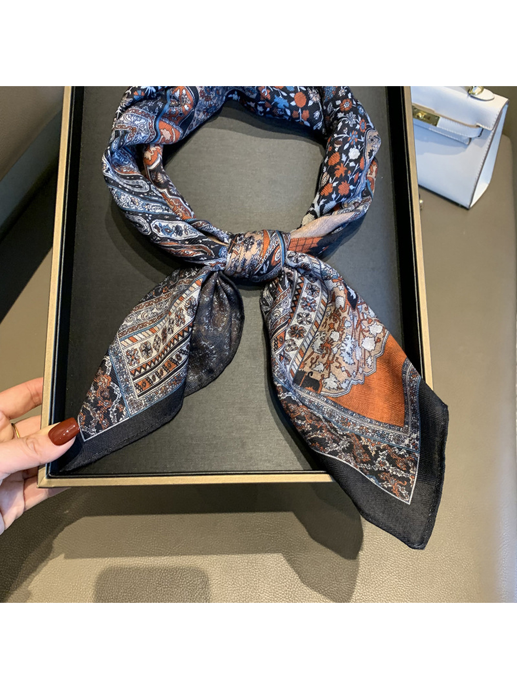 Tapestry Print Square Scarf