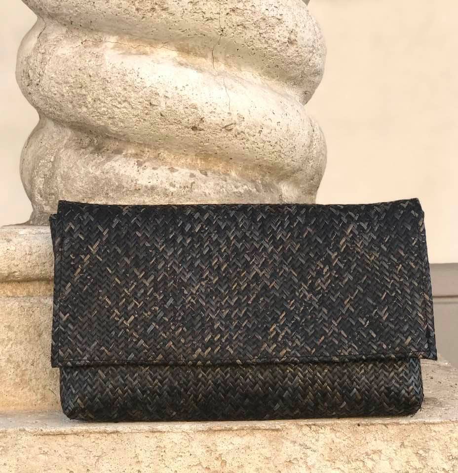 Rattan Clutch Black