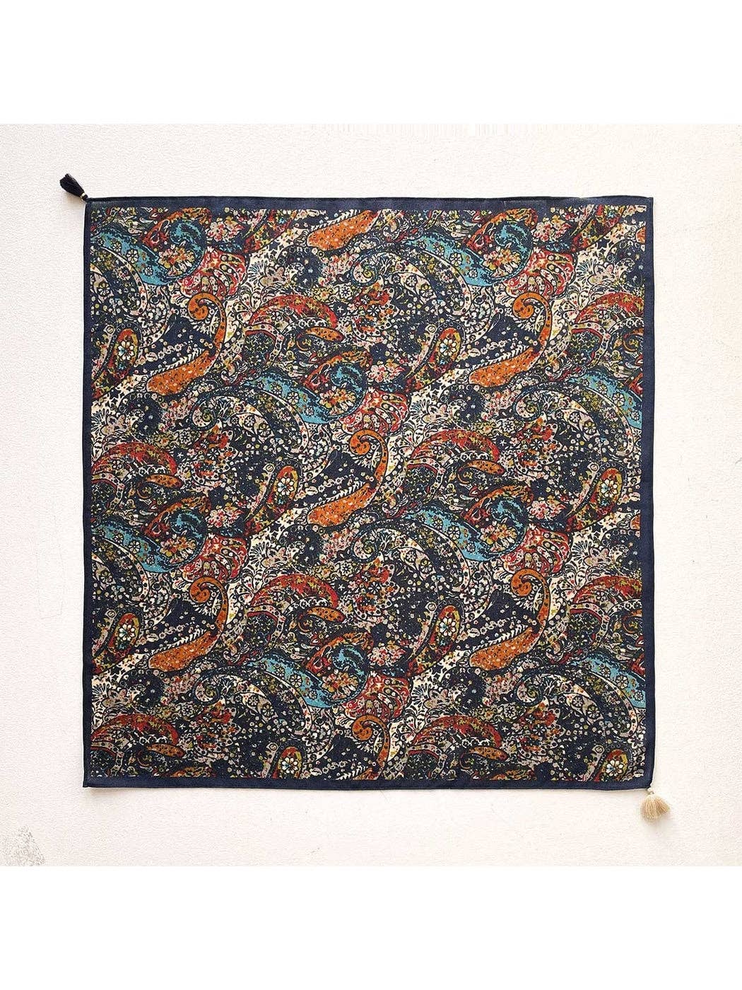 Paisley Tassel Trim Square Scarf