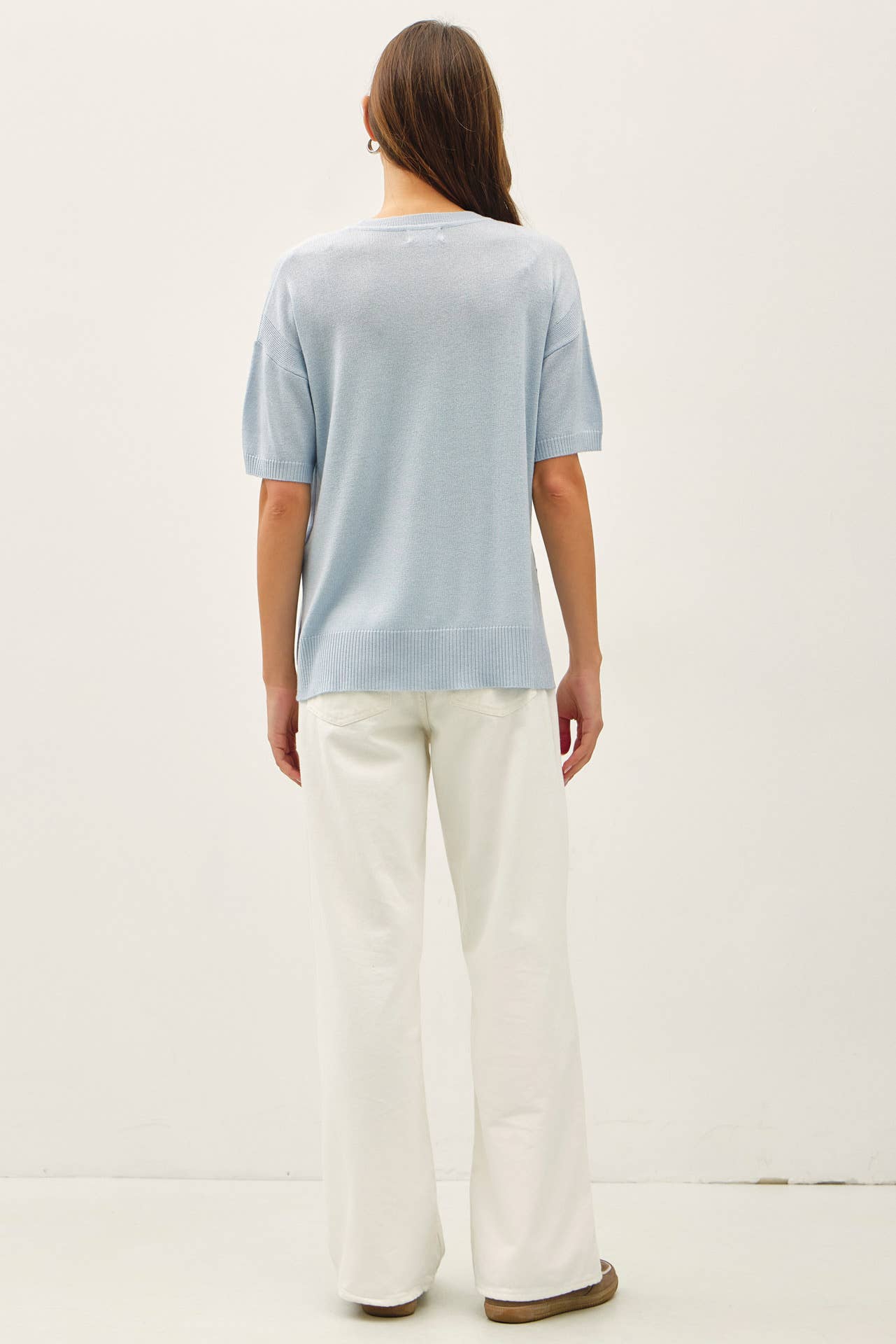 BOXY SHORT SLEEVE SWEATER