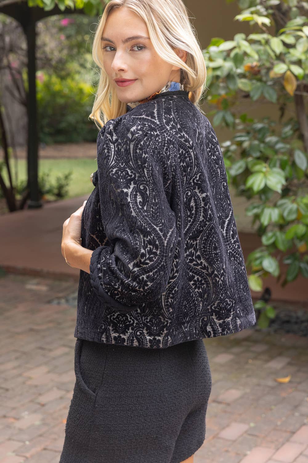 Velvet Jacquard Blazer