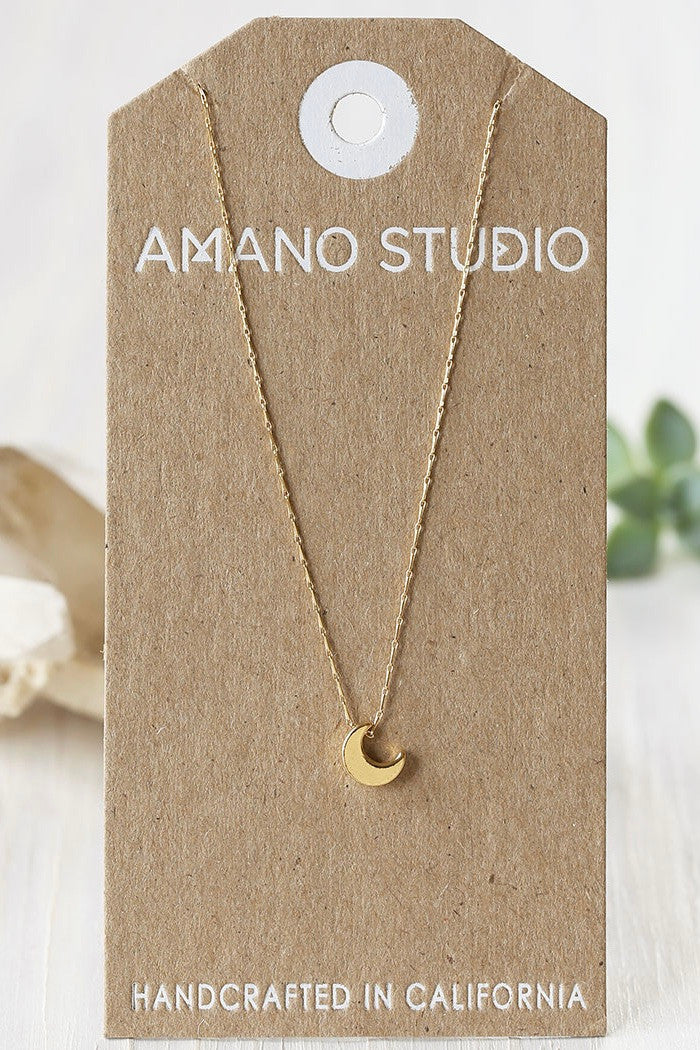 Tiny Crescent Moon Necklace