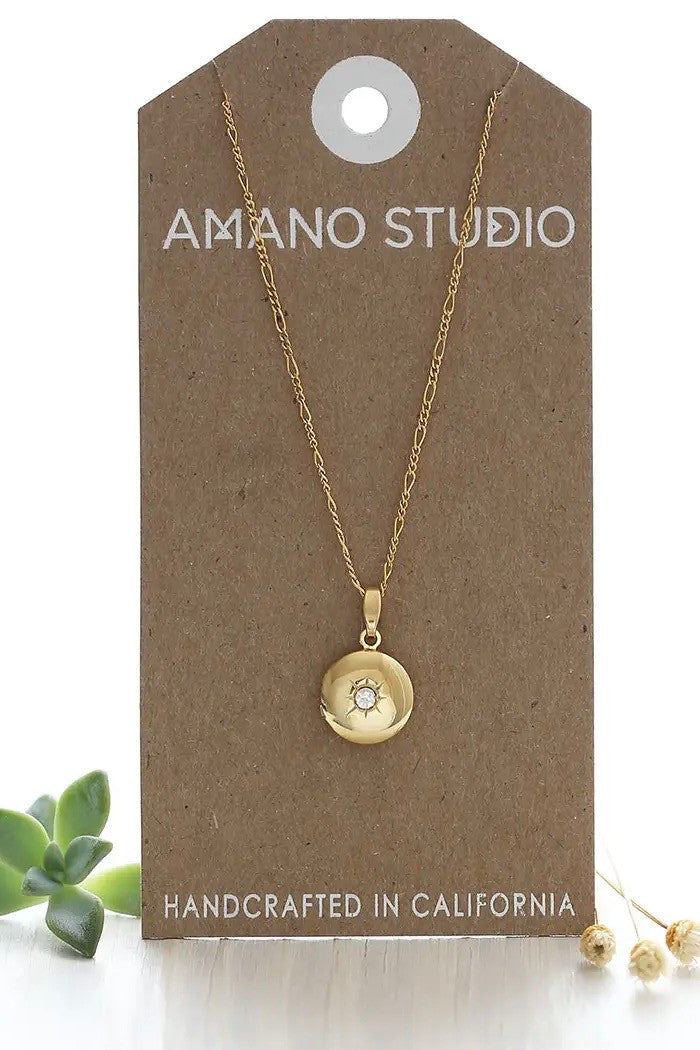 Amano Studio Small Round Star Locket