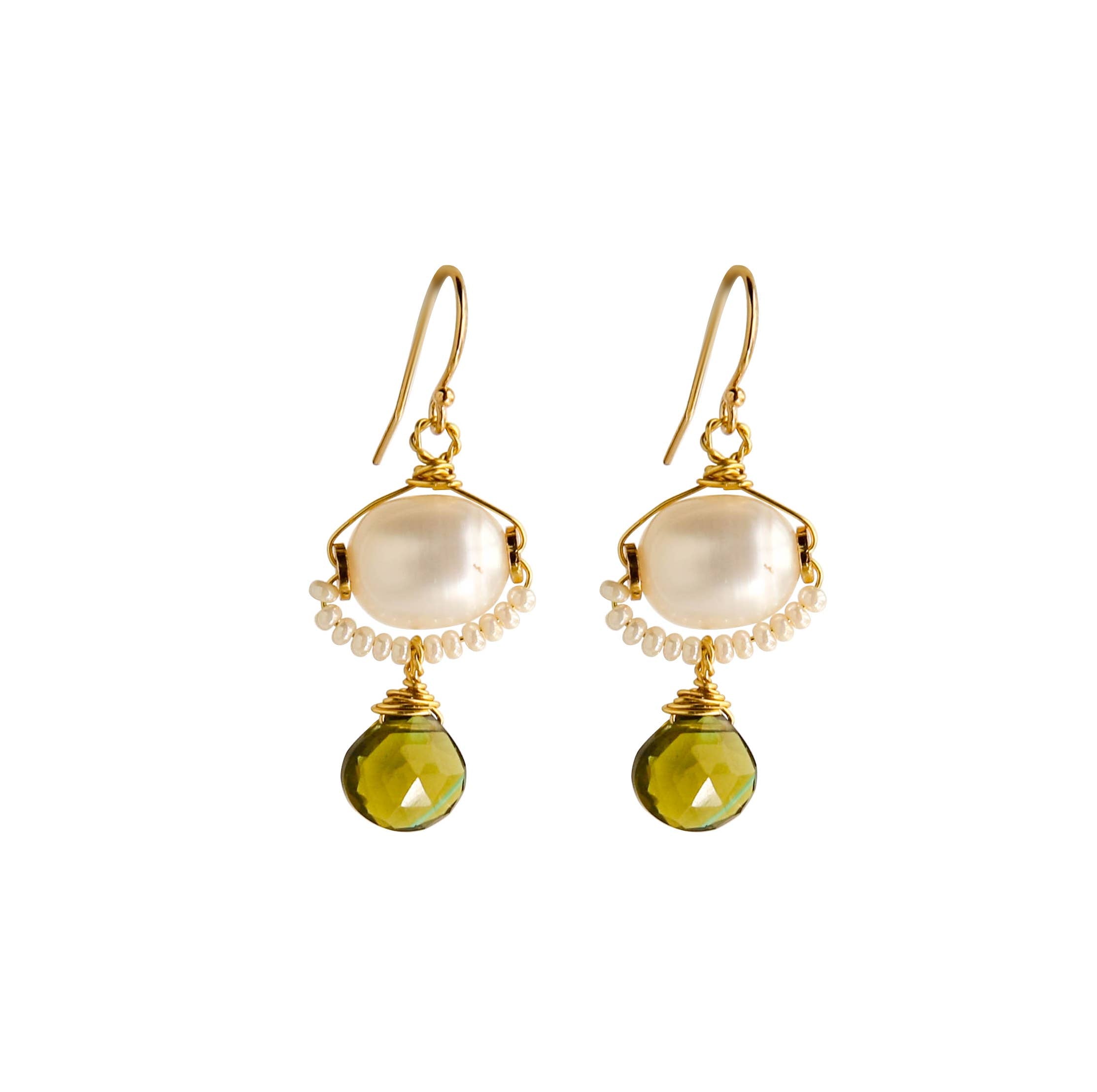 Clara Earrings Green Garnet