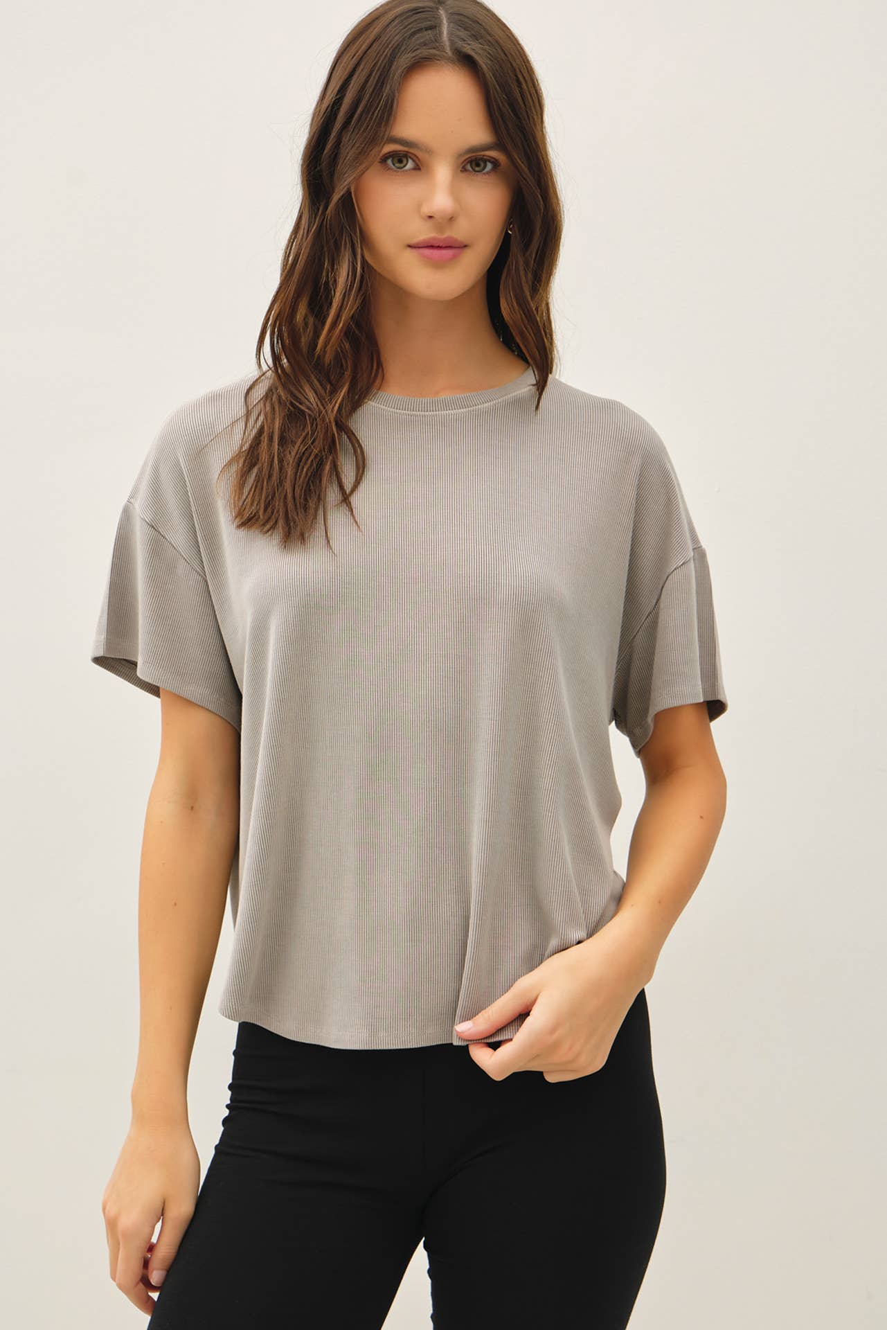 RIBBED BOXY FIT T-SHIRT