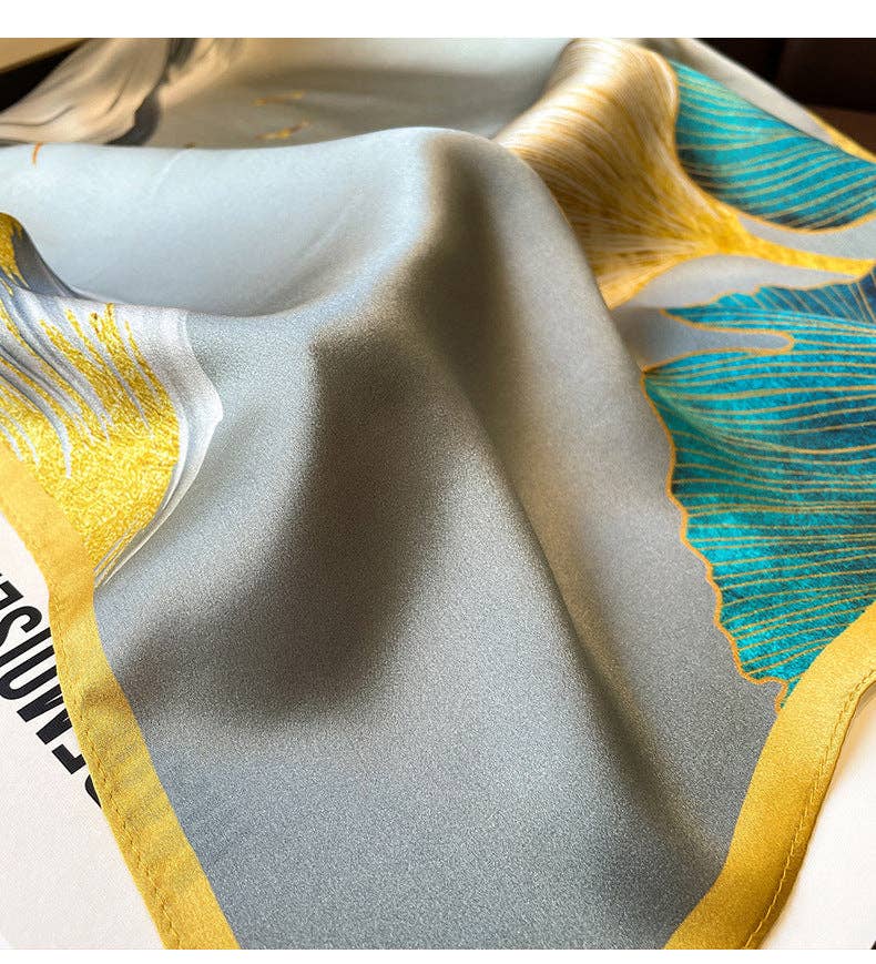Gingko Leaf Silk Scarf