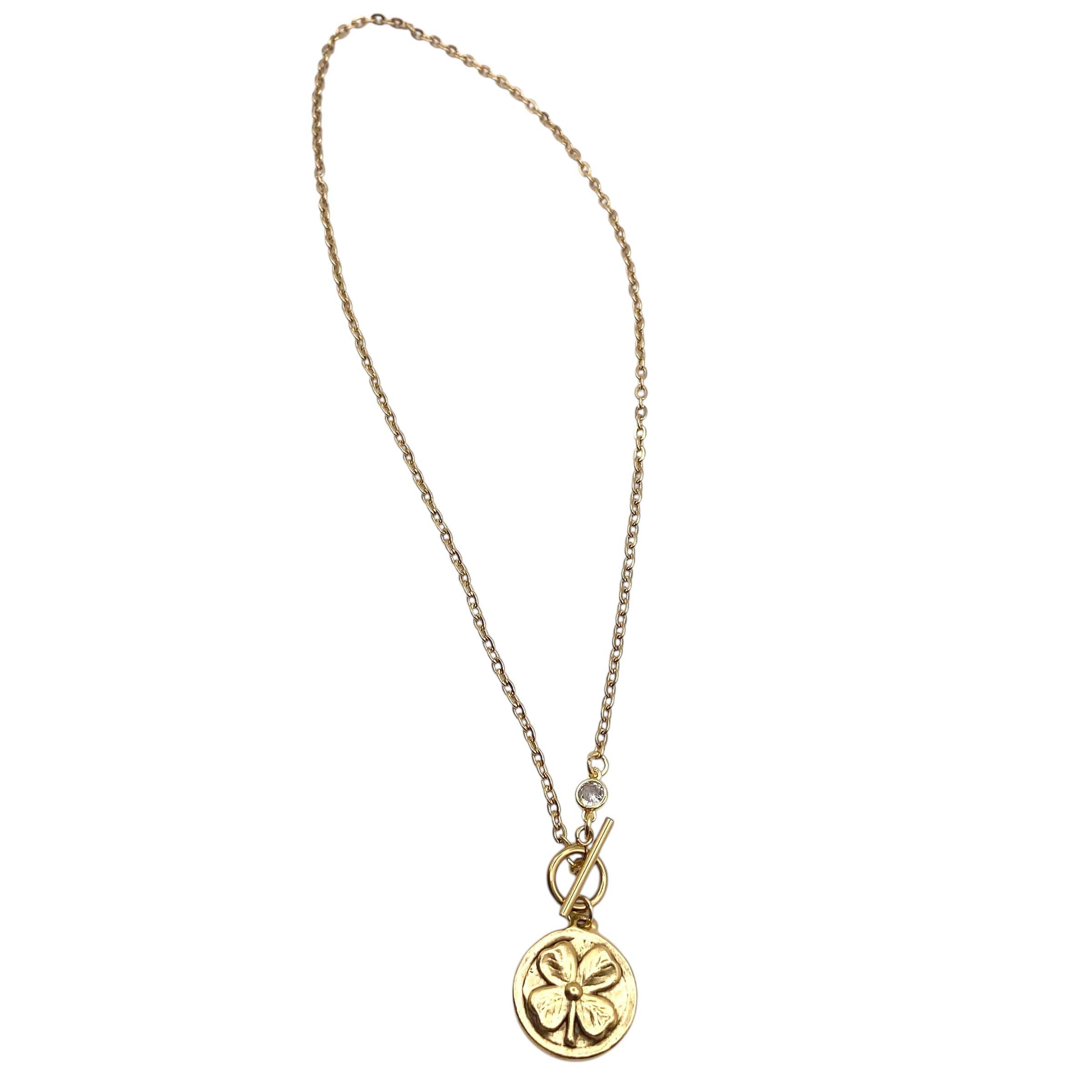Reversible Clover Claddagh Necklace