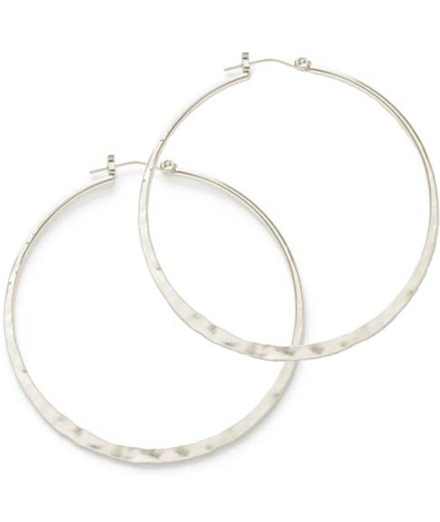 2" Hammered Hoops - 2 Colors