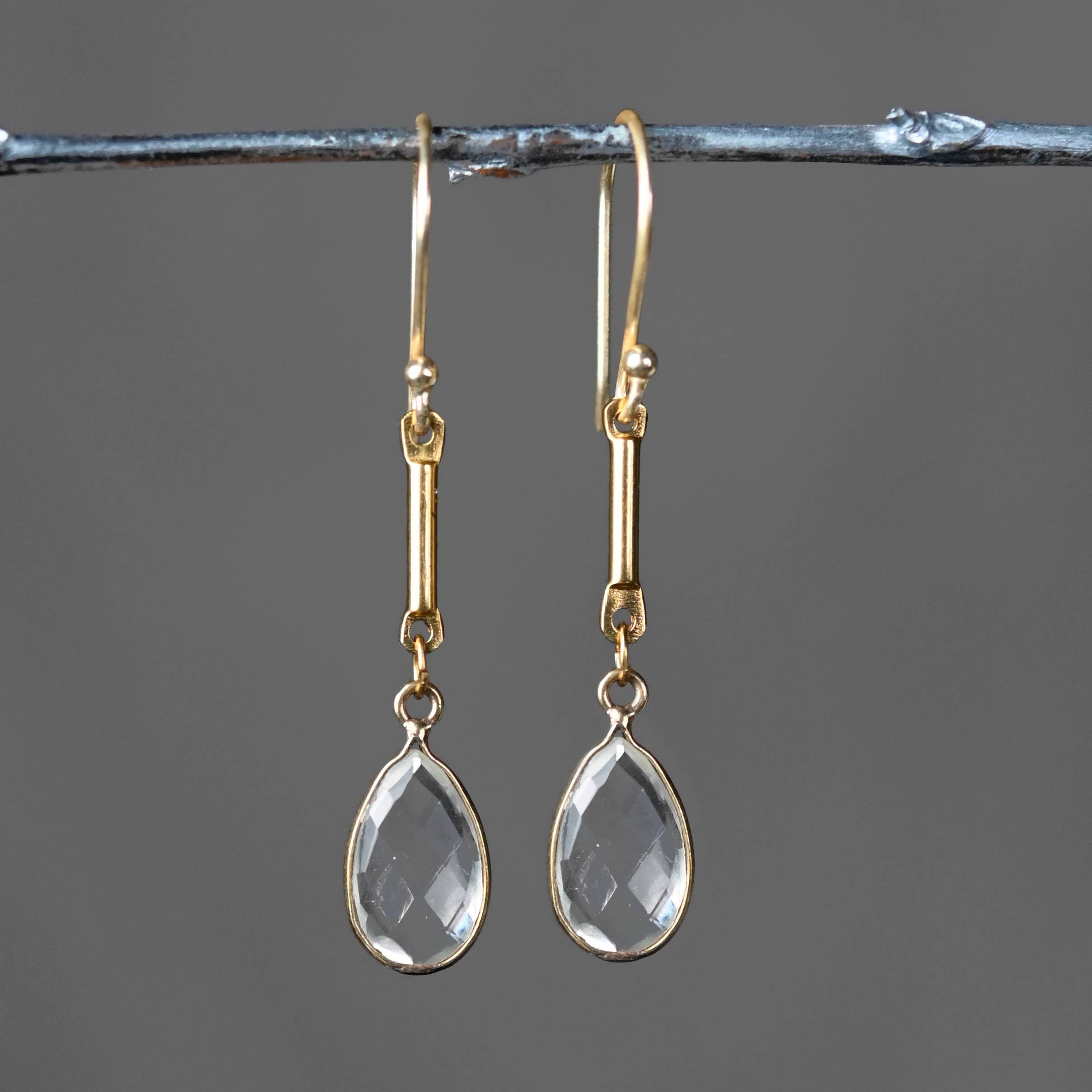 Small Bar w/Crystal Earrings
