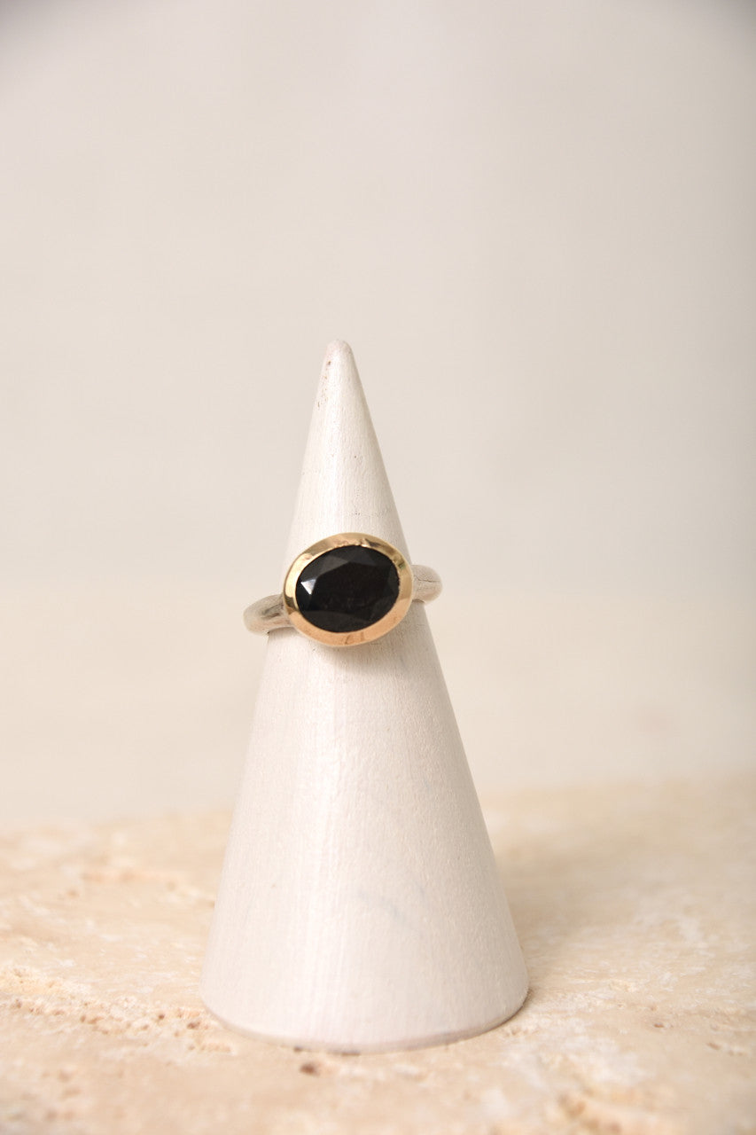 14K & STERLING RING ONYX