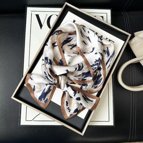 Print Silk Skinny Scarf
