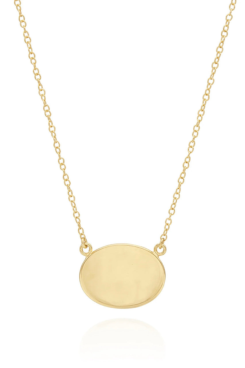 Smooth Rim Oval Necklace - 2 Colors