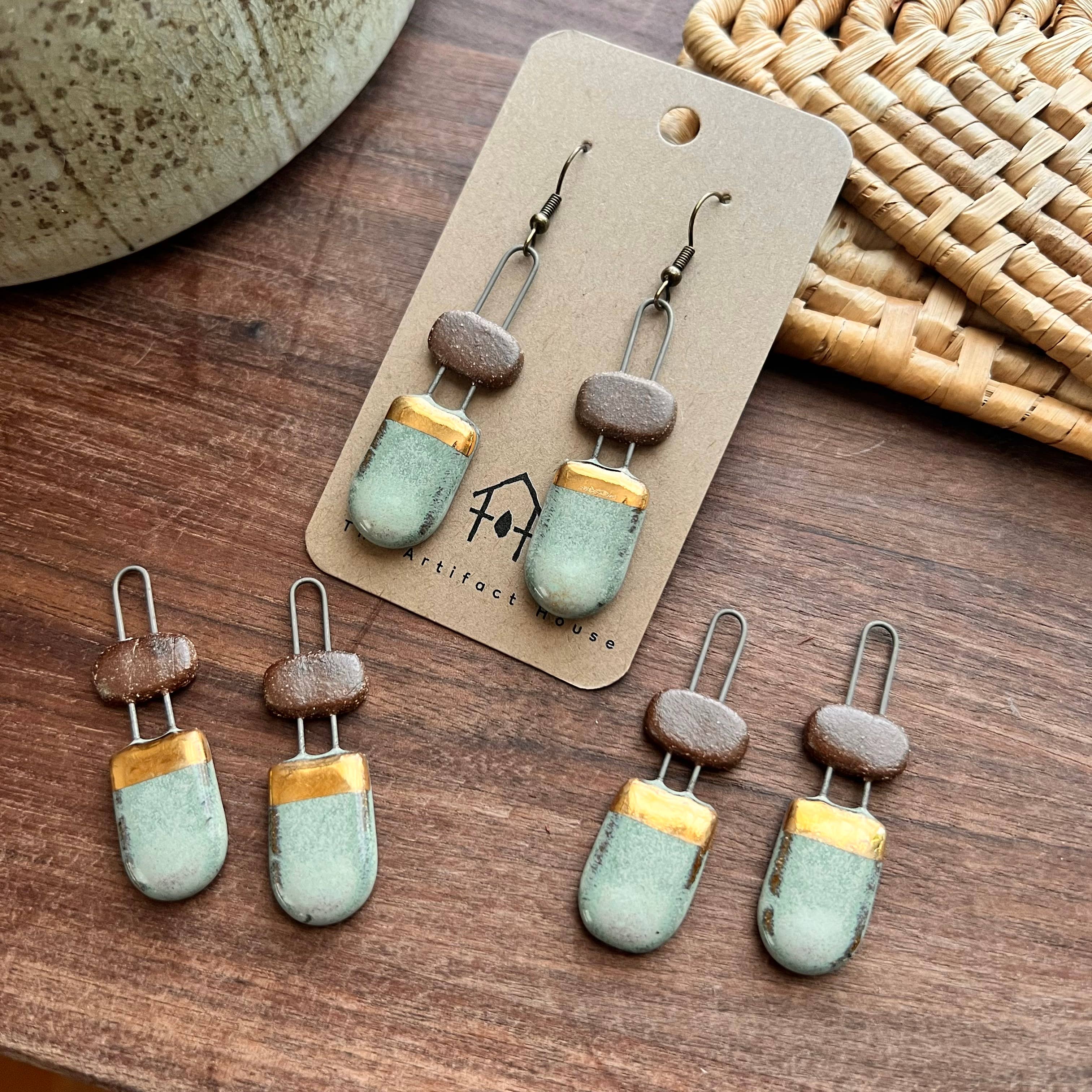 Two Piece Rounded Earrings