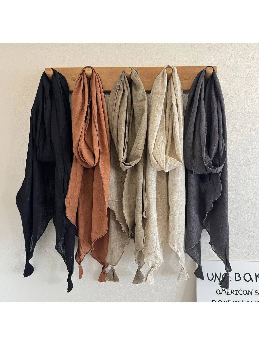 Tassel Crosshatch-Texture Scarf