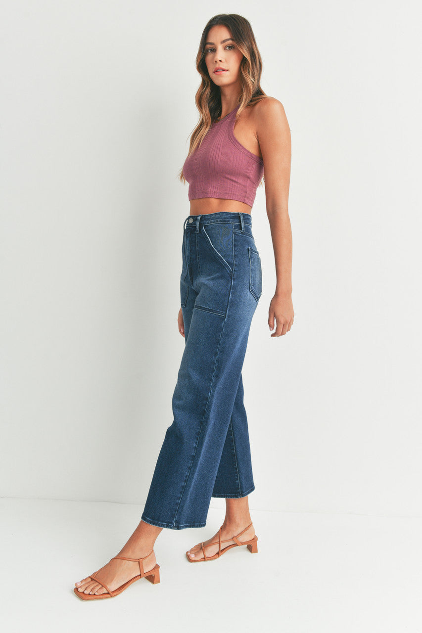 CARGO POCKET WIDE LEG JEAN