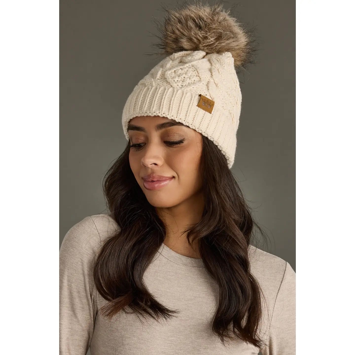 Cable Knit Pom Hat