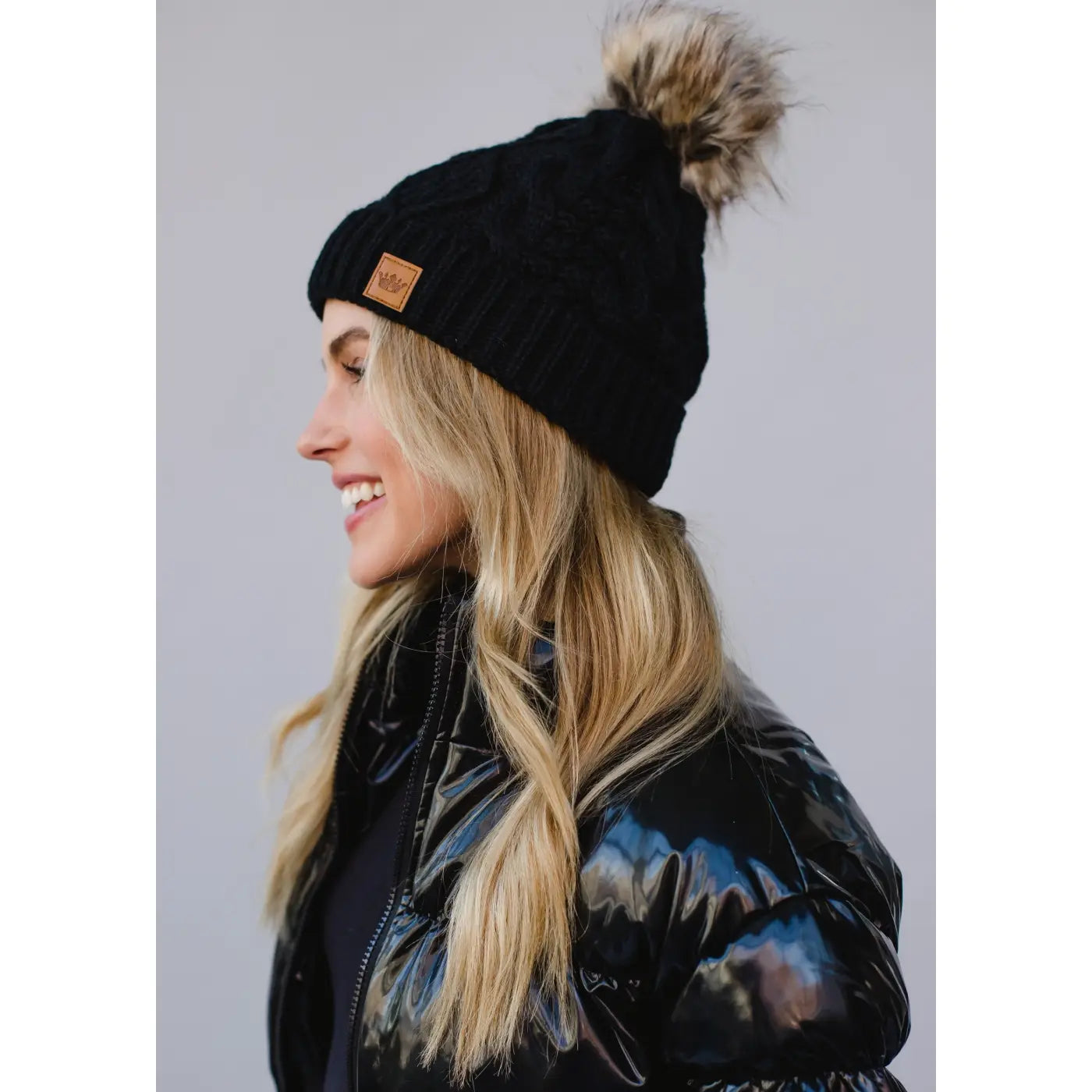 Cable Knit Pom Hat