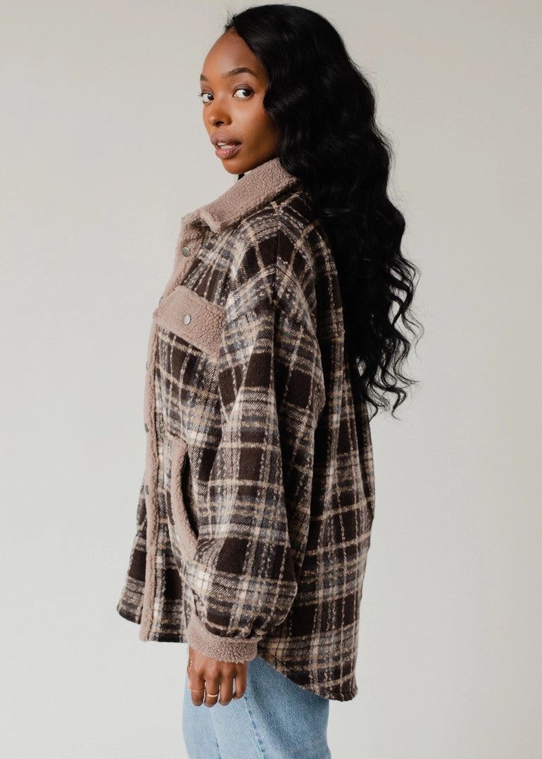 Brown Tan & Gray Plaid Jacket