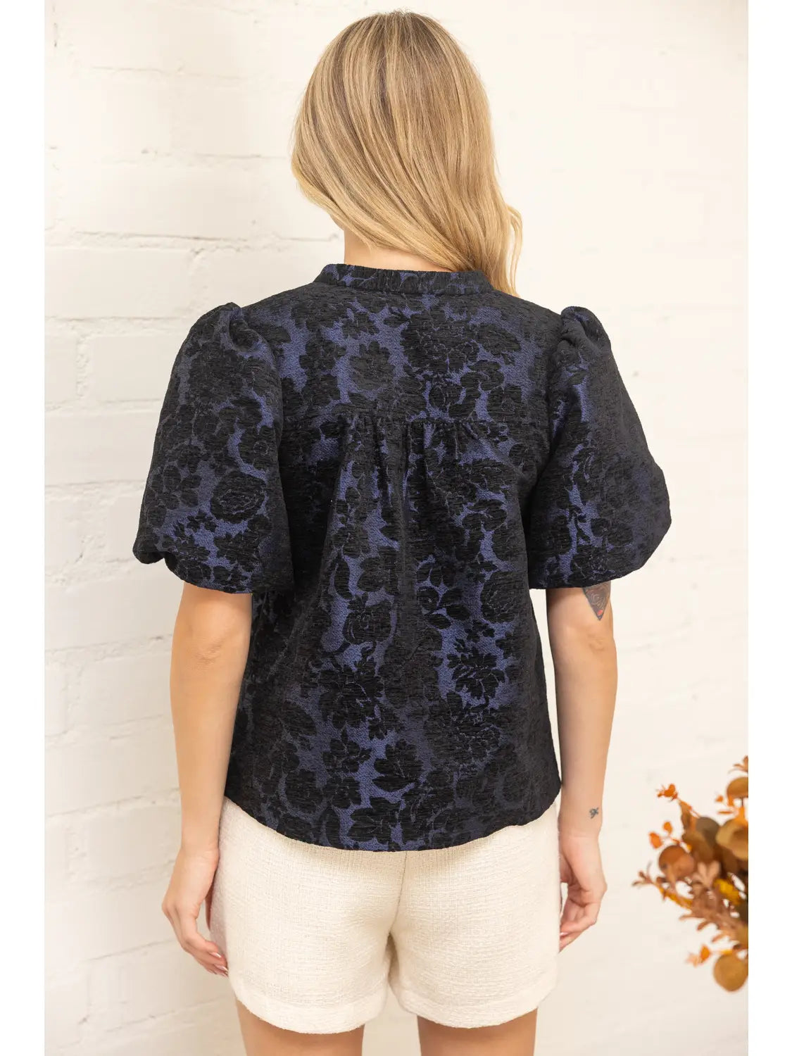Floral Velvet Jacquard Top