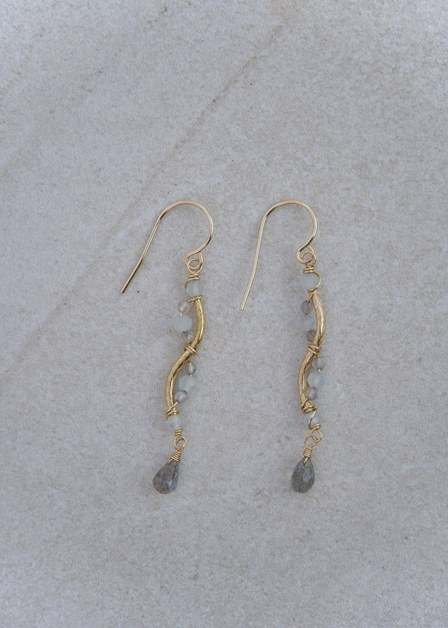 CHALCEDONY & LABORDORITE EARRINGS