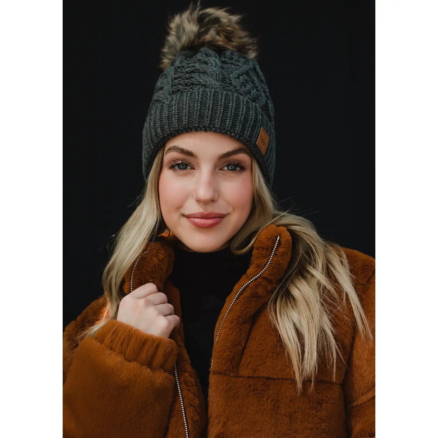 Cable Knit Pom Hat