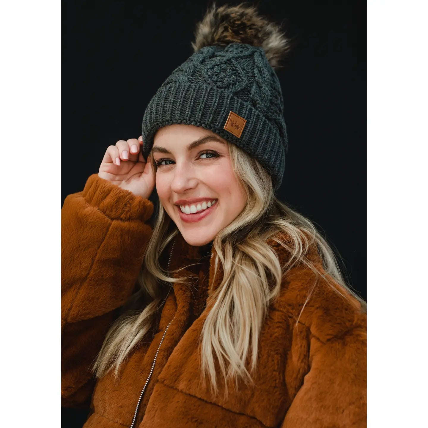 Cable Knit Pom Hat