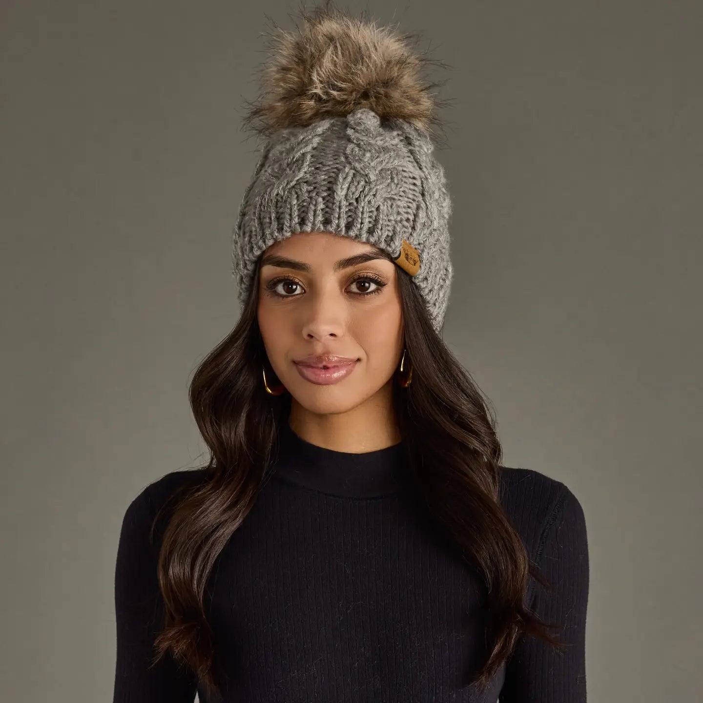 Cable Knit Pom Hat