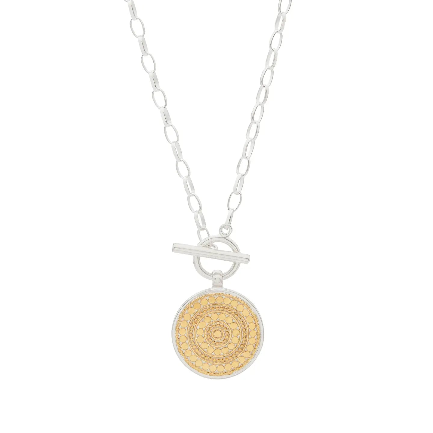 Classic Dotted Circle Toggle Necklace