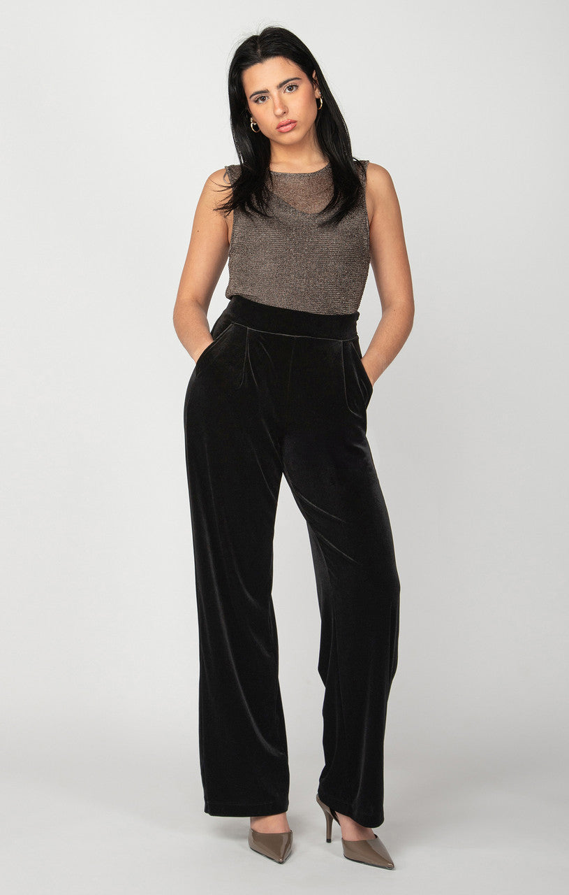 WIDE LEG VELOUR PANT